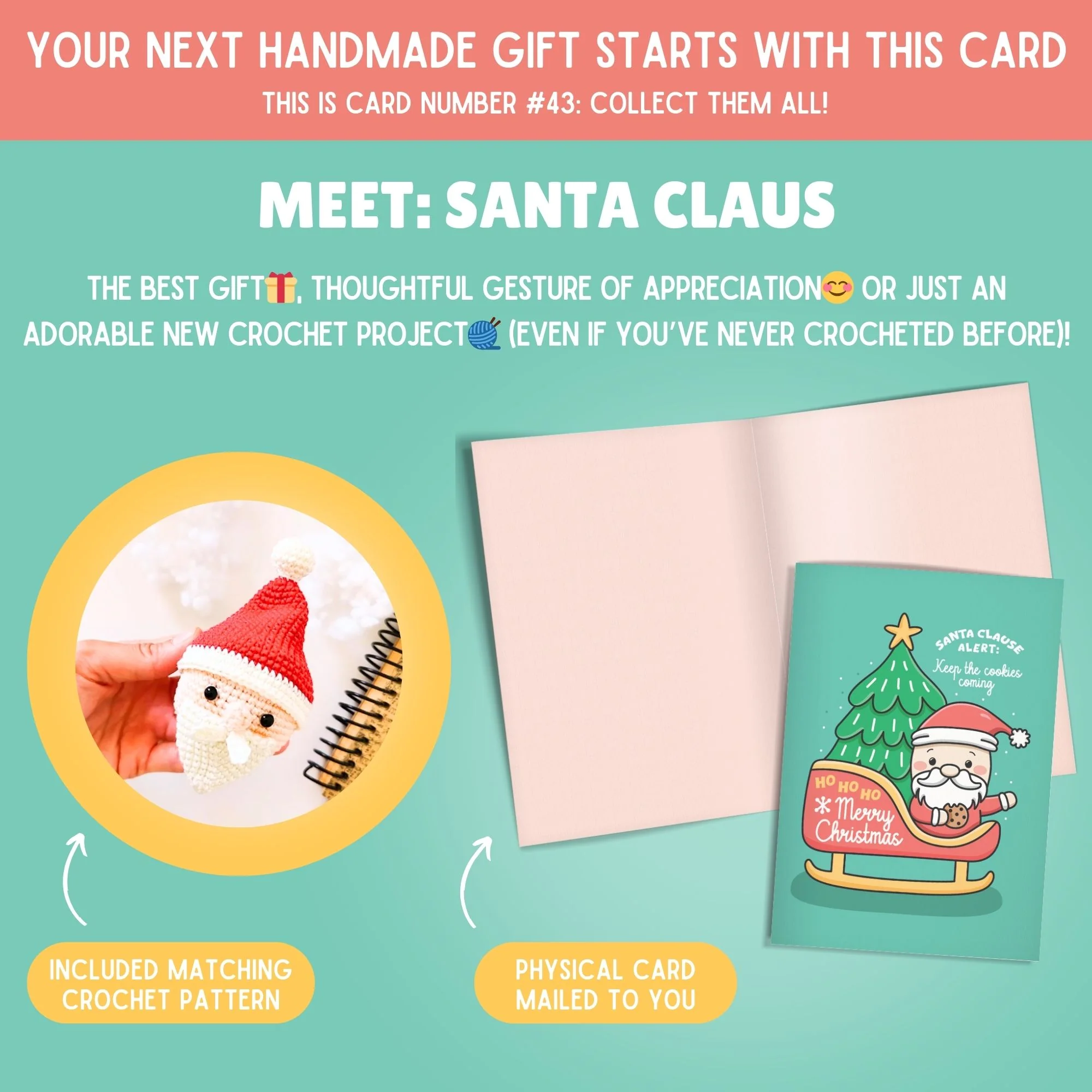 4 Magical Crochet Greeting Cards & Patterns Holiday Bundle - Image 4