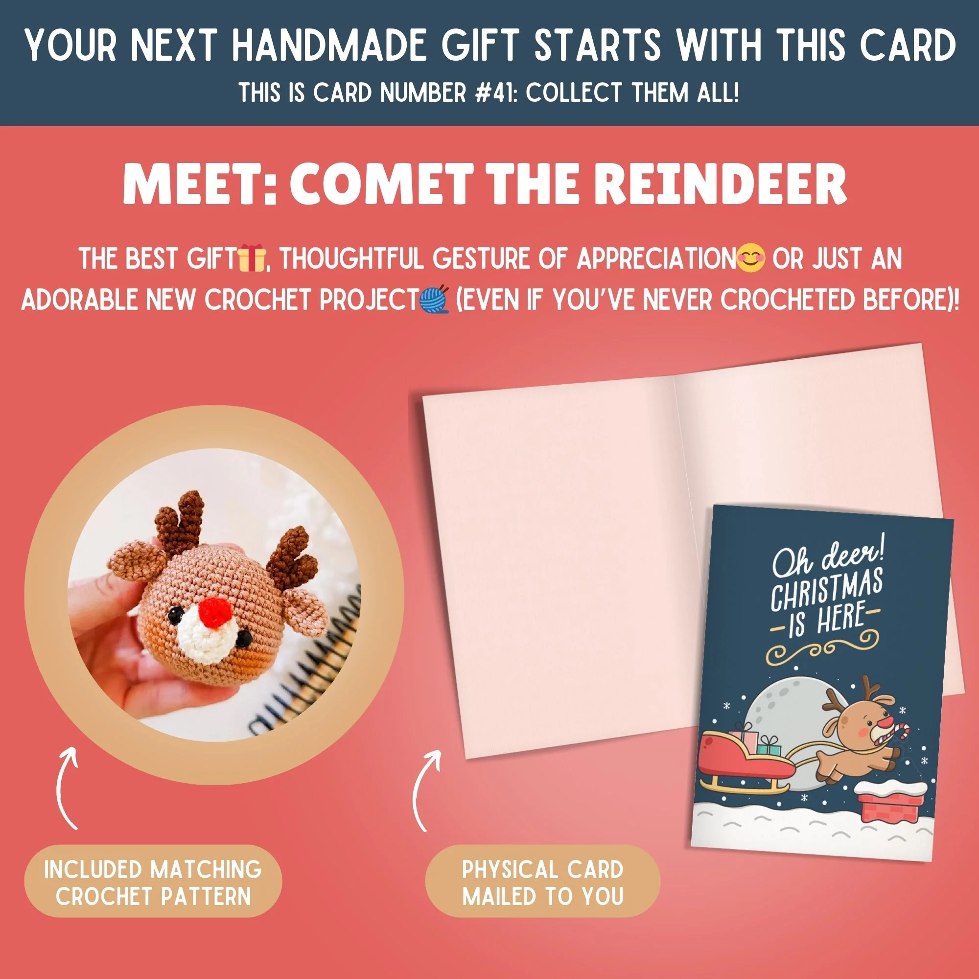 4 Magical Crochet Greeting Cards & Patterns Holiday Bundle - Image 5
