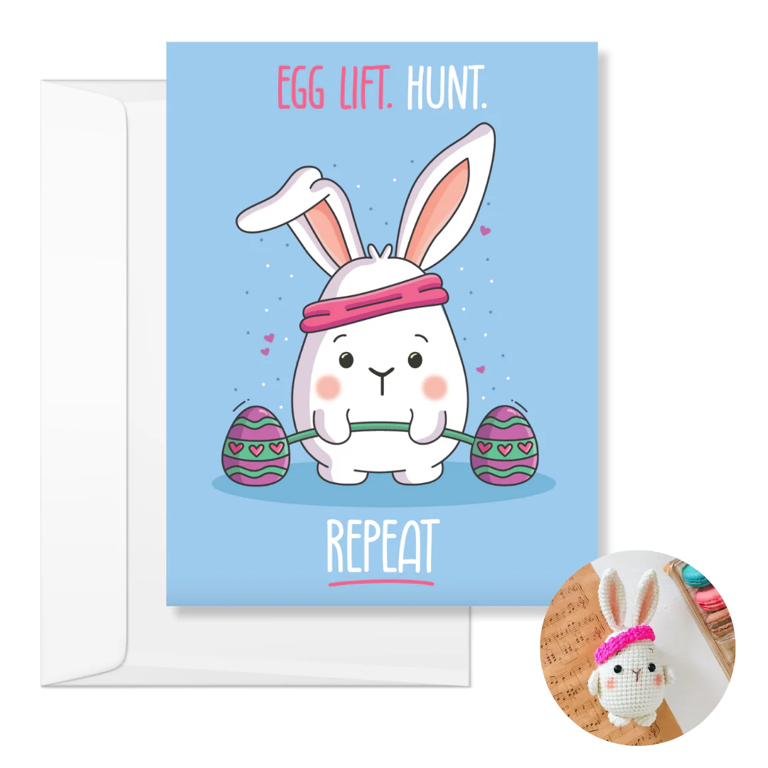 Bunny Crochet Pattern & Matching Card: "Easter"