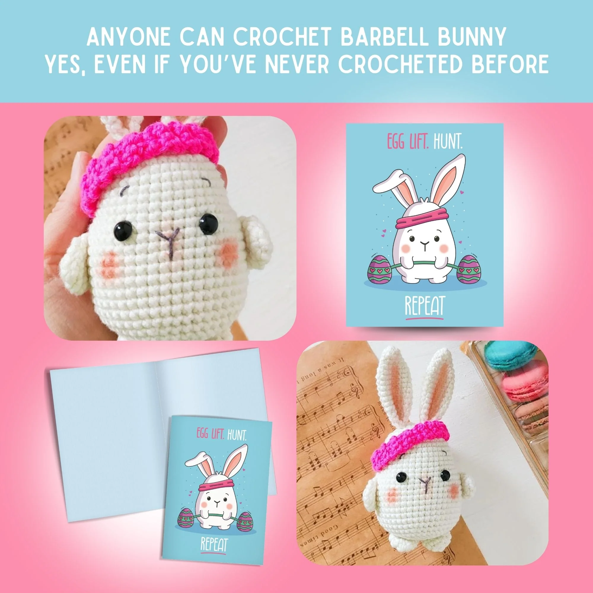 Bunny Crochet Pattern & Matching Card: "Easter" - Image 5