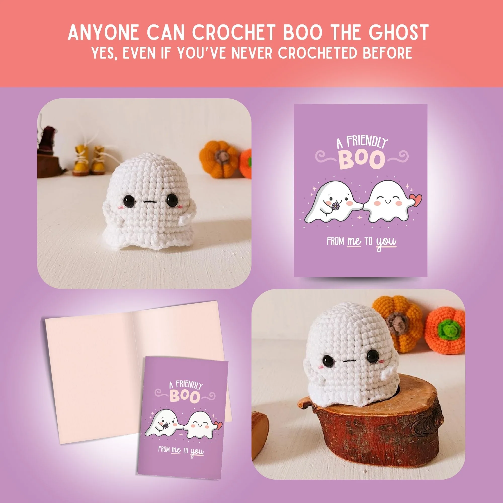 Ghost Crochet Pattern & Matching Card: "Thinking Of You" - Image 5