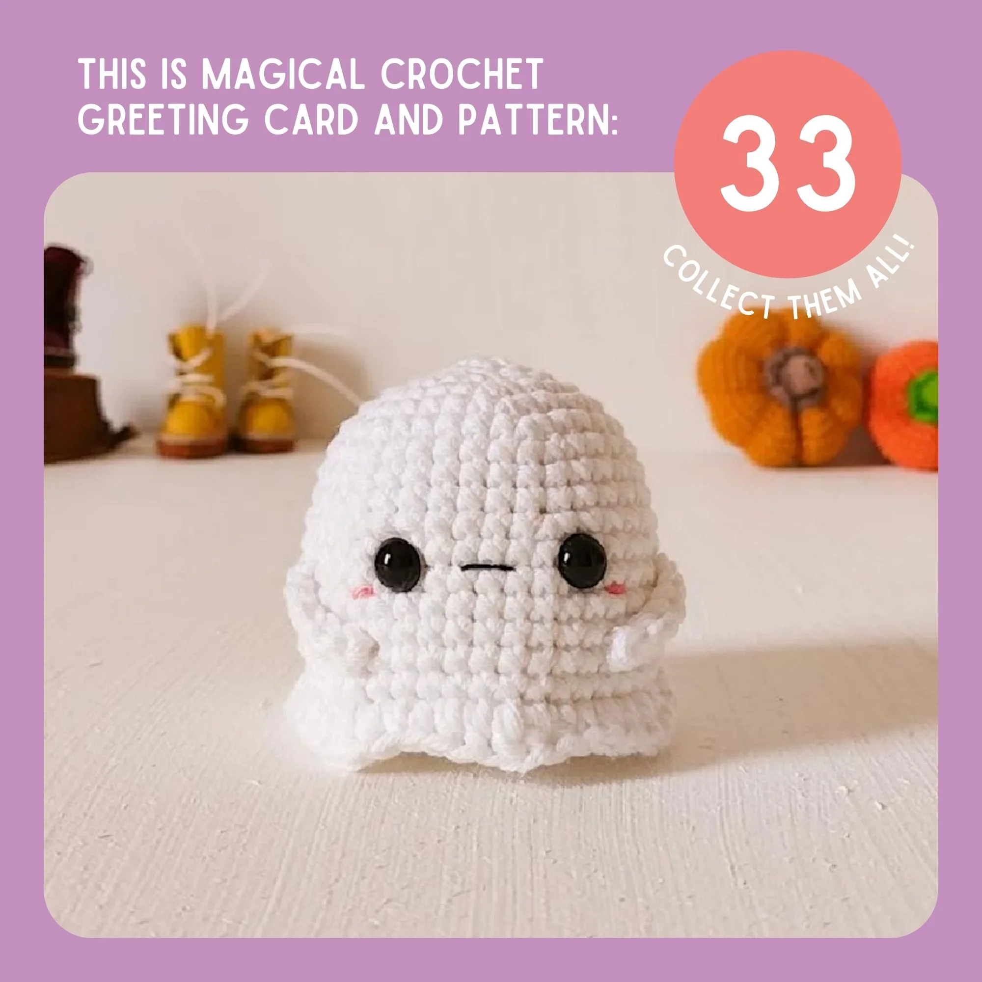 Boo the Ghost Crochet Pattern & Matching Greeting Card - Image 8
