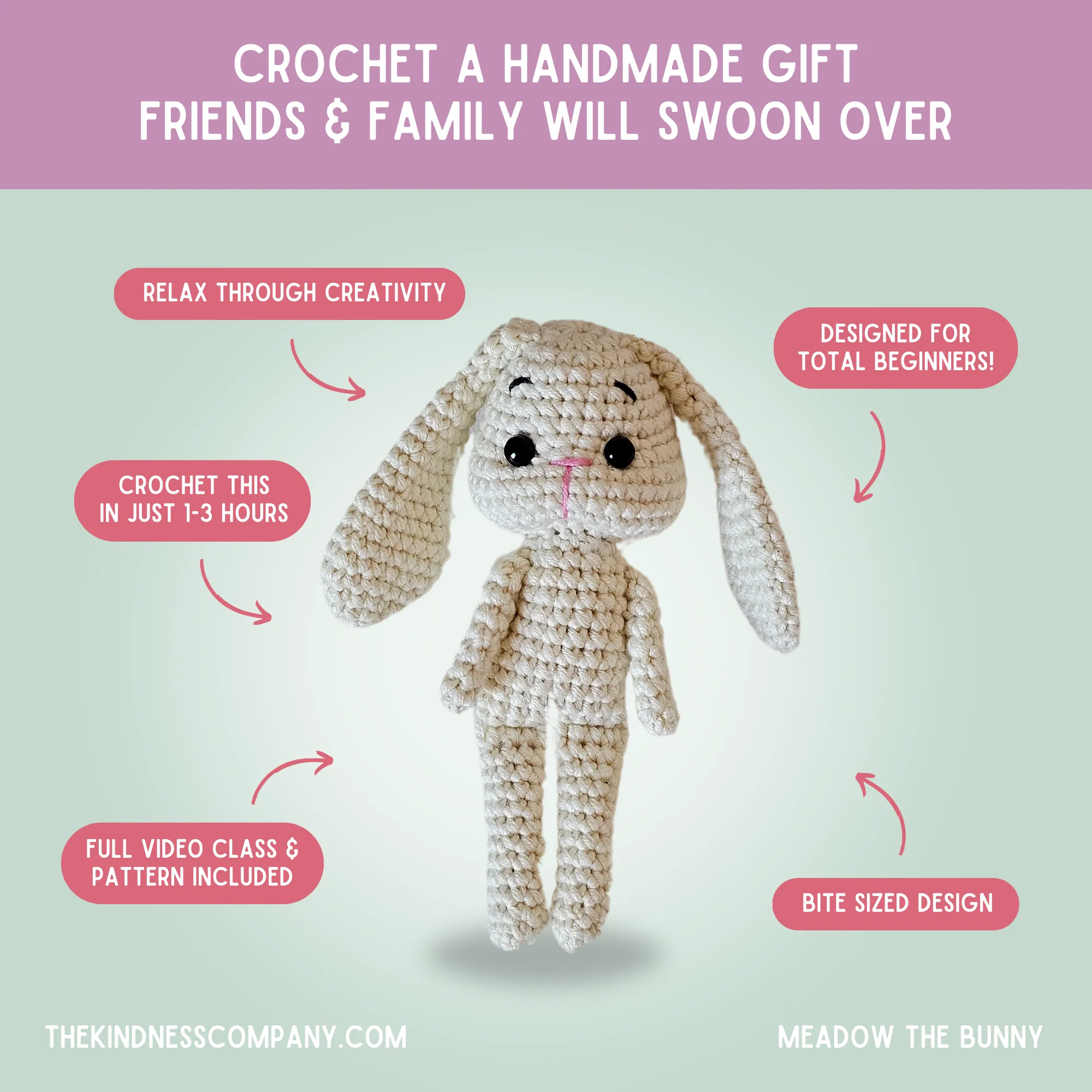 Bunny Crochet Pattern & Matching Card: "Congratulations On Your New Bunny" - Image 4