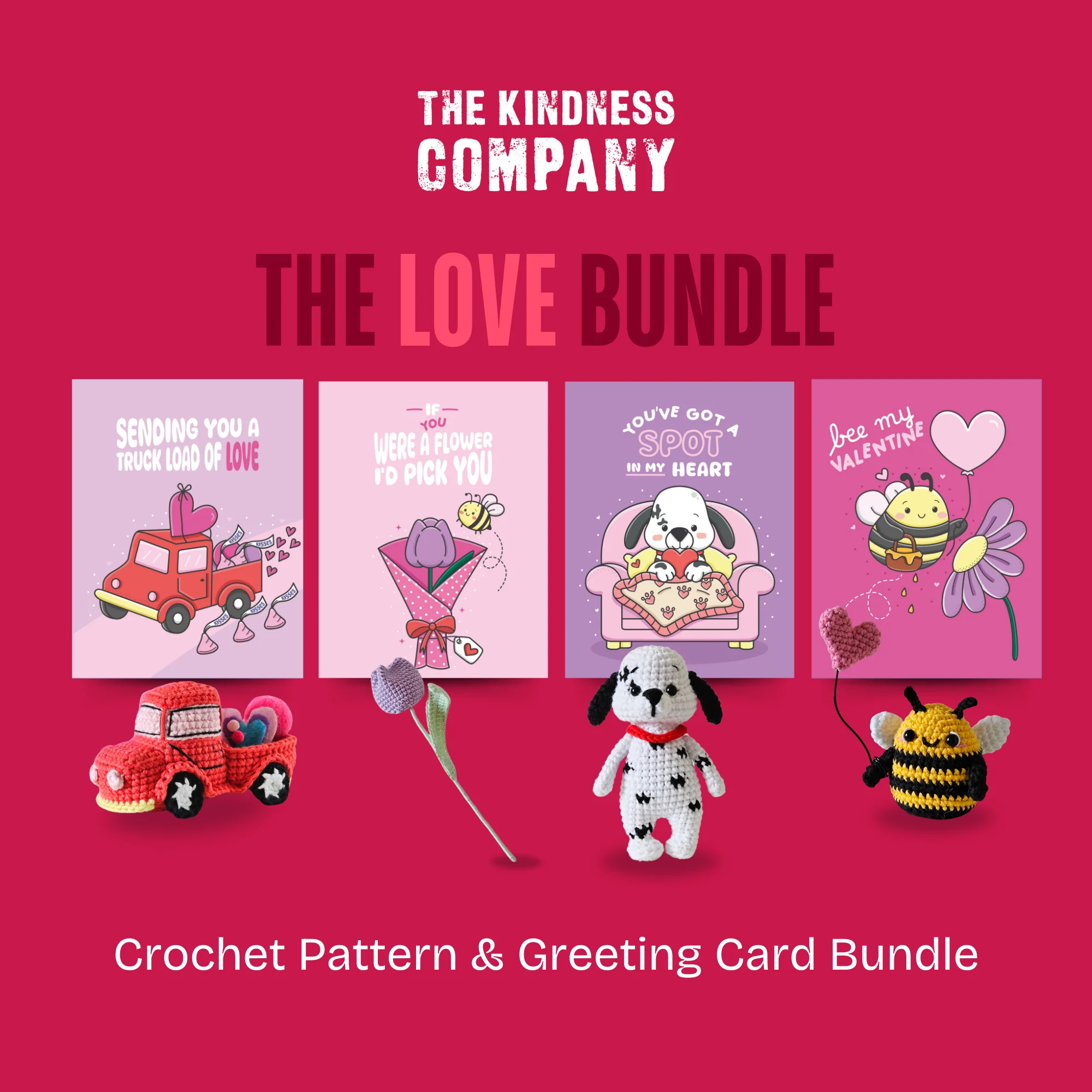 Bee Crochet Pattern & Matching Card: "Bee My Valentine" - Image 10