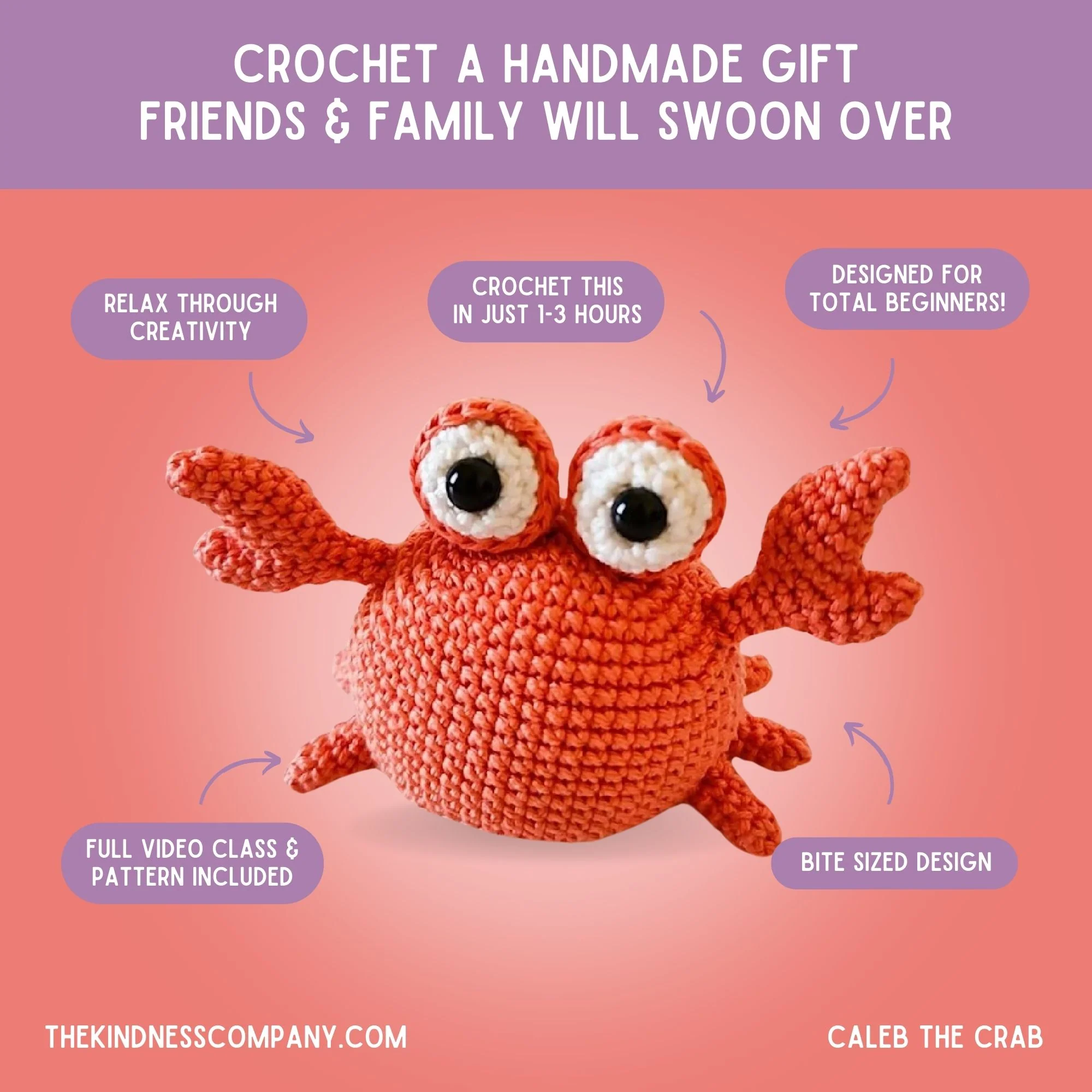 Crab Crochet Pattern & Matching Card: "New Home" - Image 4