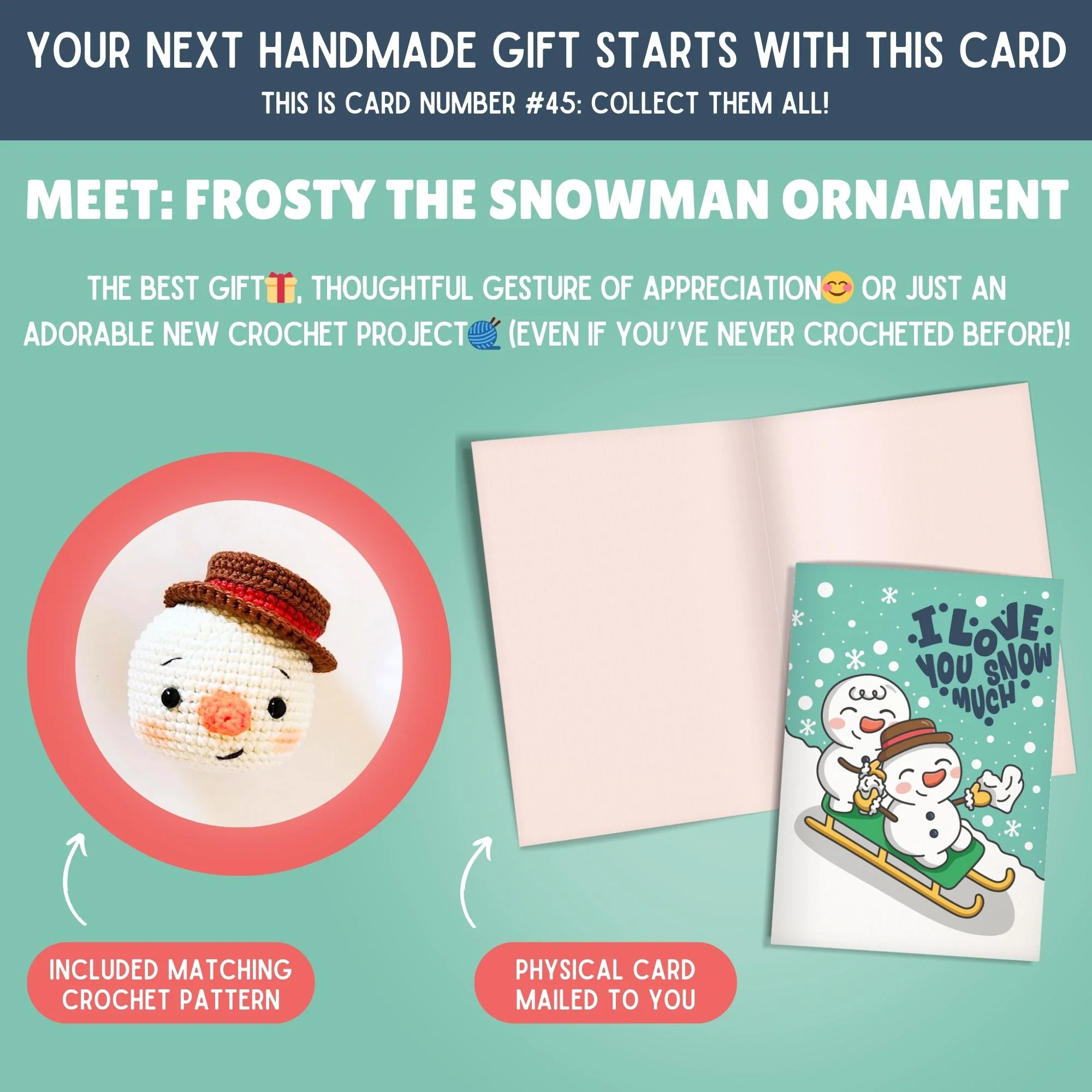 Best Holiday Deal: 8 Magical Crochet Holiday Greeting Cards & Patterns For The Price Of 7 Bundle (Get The Frosty The Snowman Card Free) - Image 7