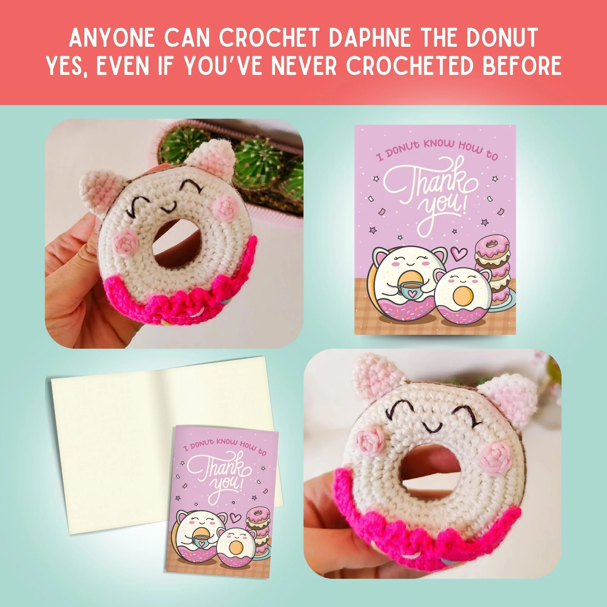 Donut Crochet Pattern & Matching Card: "Thank You" - Image 5