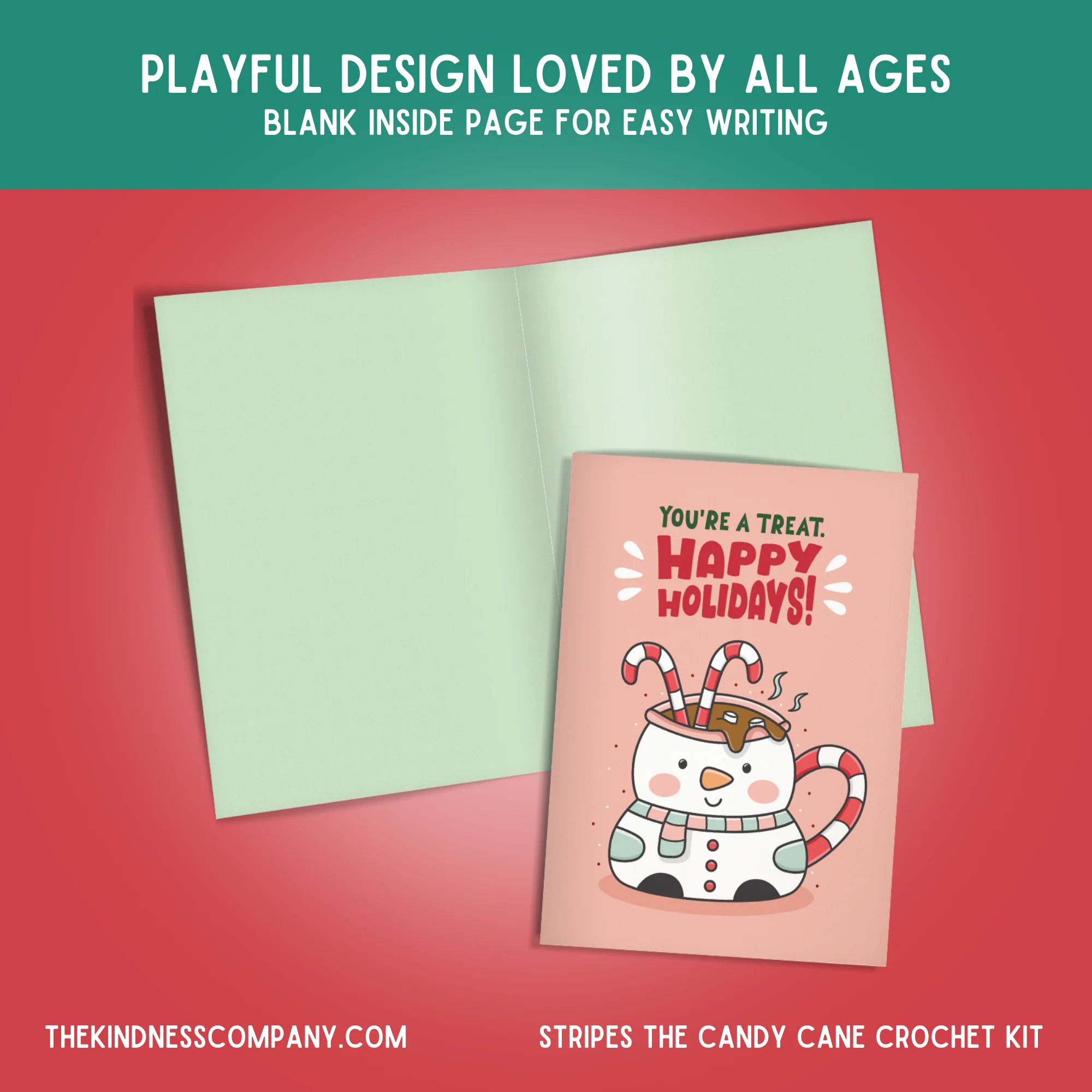 Crochet Kit: The Crochet Kindness Candy Cane Challenge Yarn & Card Kit - Image 6