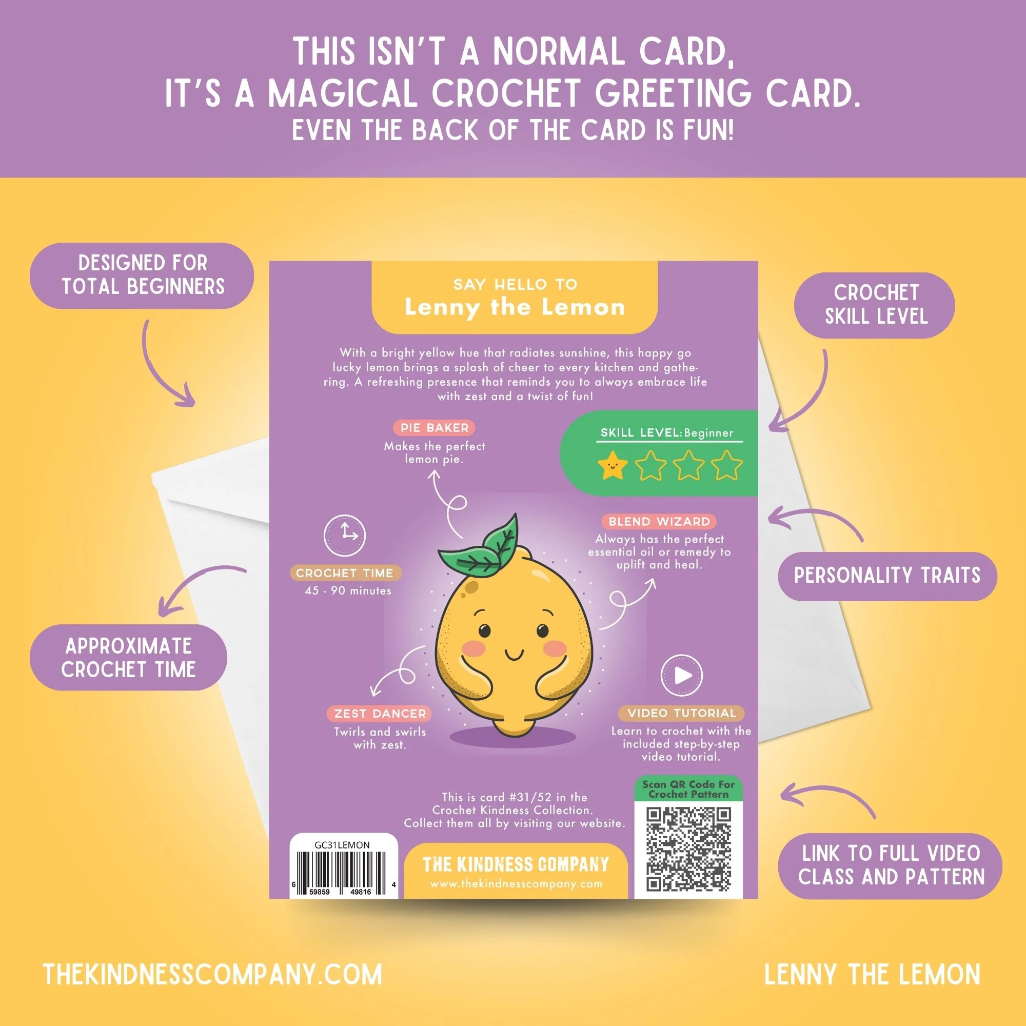 Lemon Crochet Pattern & Matching Card: "Feel Better Soon" - Image 7