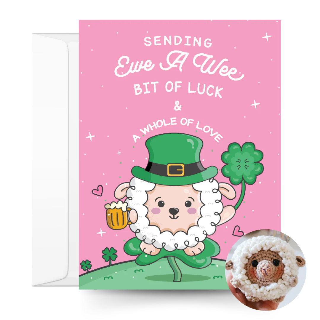 Patrick The Sheep, Barbell Bun Bun, Sassy The Seahorse & Daphne The Donut Crochet Pattern & Matching Greeting Cards Bundle - Image 17