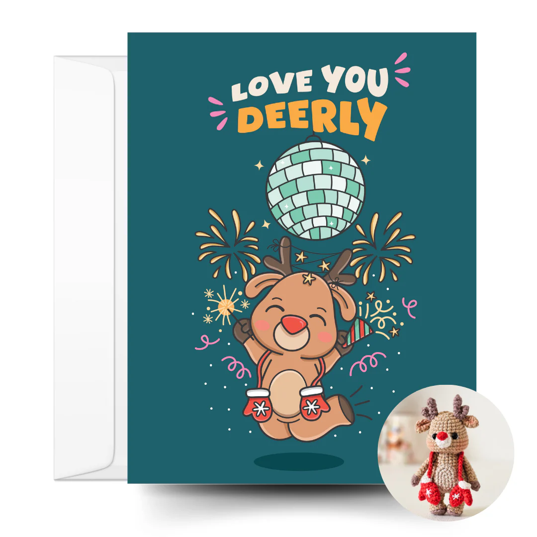 Reindeer Crochet Pattern & Matching Card: "Happy New Deer" - Image 3