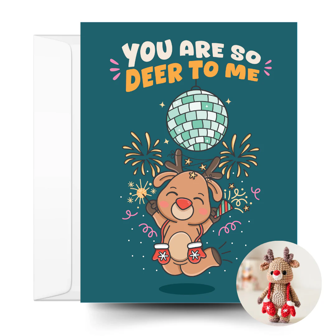 Reindeer Crochet Pattern & Matching Card: "Happy New Deer" - Image 4