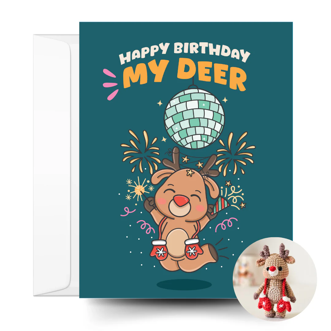 Reindeer Crochet Pattern & Matching Card: "Happy New Deer" - Image 5