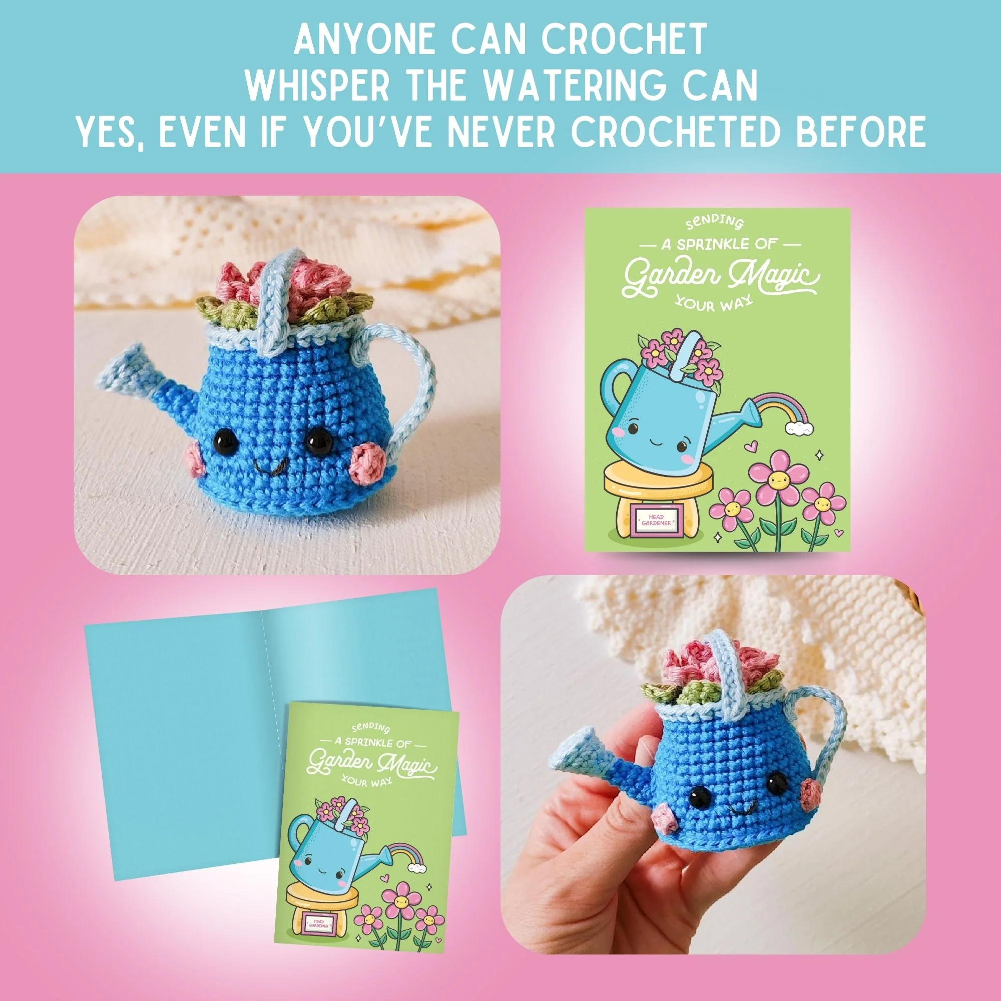 Watering Can Crochet Pattern & Matching Card: "Magic Your Way" - Image 5