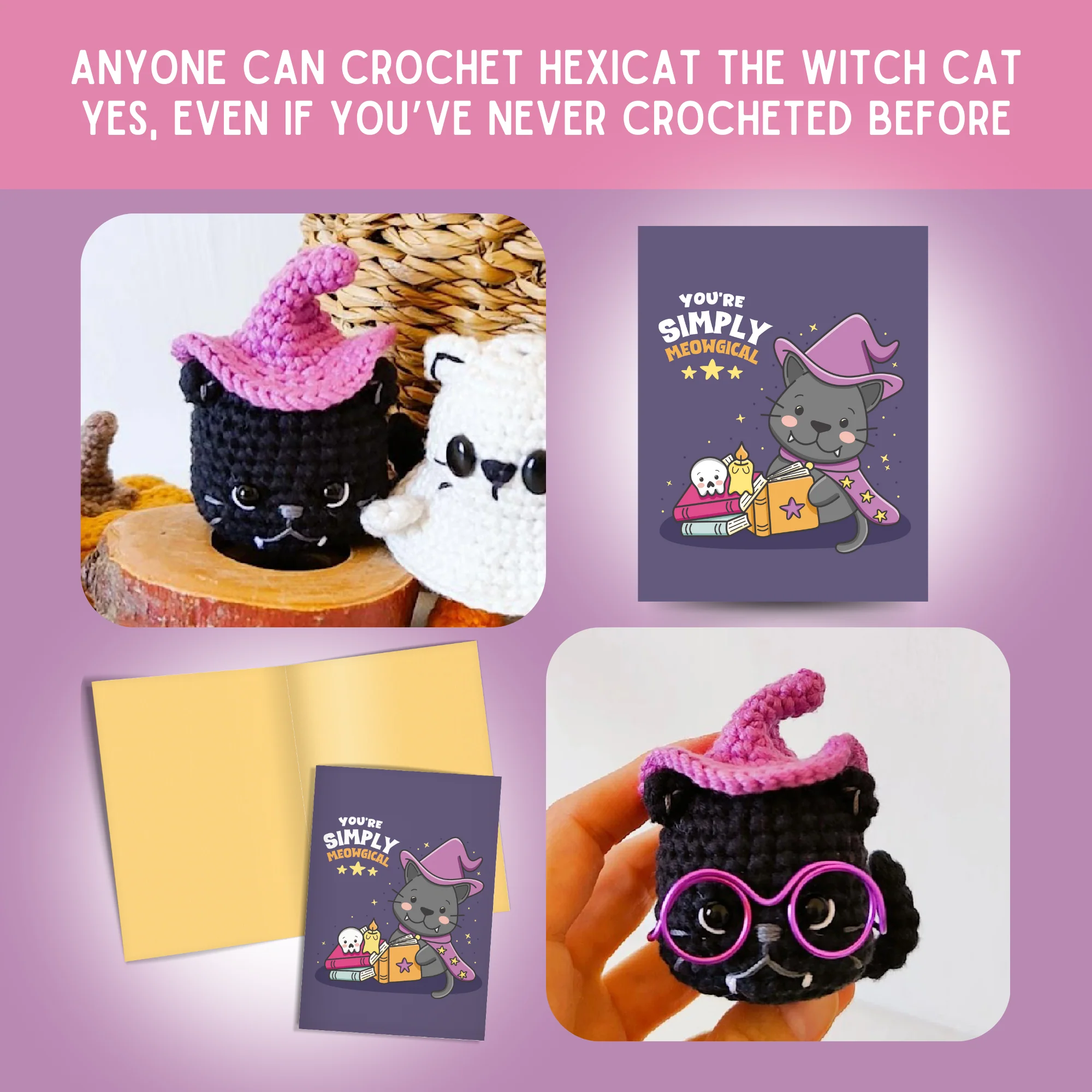 Witch Cat Crochet Pattern & Matching Card: "Halloween" - Image 5